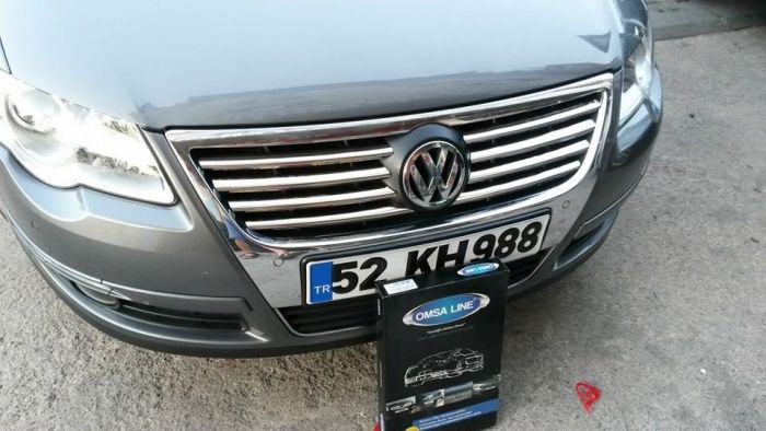 Накладки на решетку (8 шт, нерж) OmsaLine - Итальянская нержавейка для Volkswagen Passat B6 2006-2012 гг