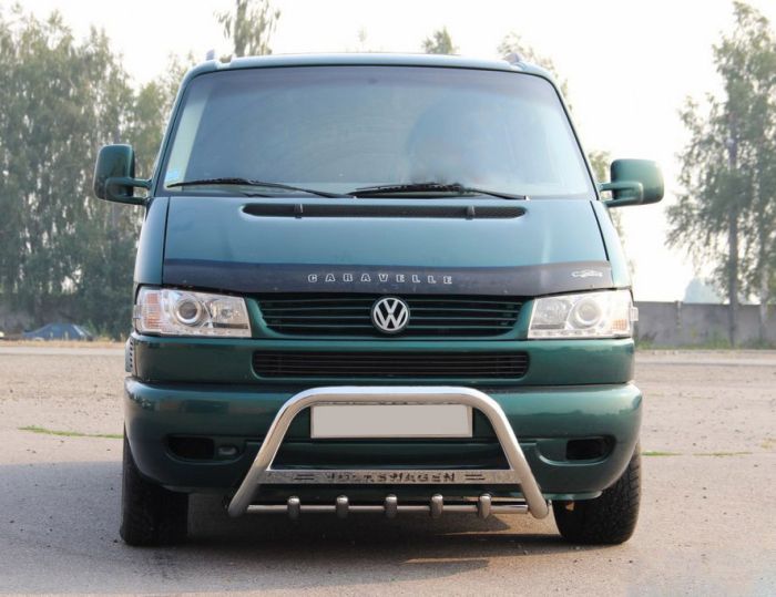 Кенгурятник WT003 (нерж) 60мм, без надписи для Volkswagen T4 Transporter