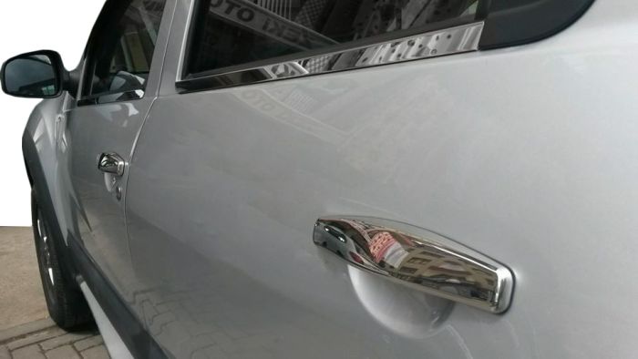 Накладки на ручки (4 шт, нерж.) Carmos - Турецкая сталь для Dacia Duster 2008-2018 гг