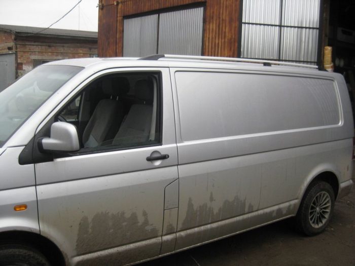 Рейлинги Хром Длинна база, Пластиковые ножки для Volkswagen T5 Transporter 2003-2010 гг