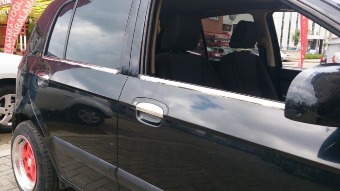 Наружняя окантовка стекол (6 шт, нерж.) OmsaLine - Итальянская нержавейка для Hyundai Getz