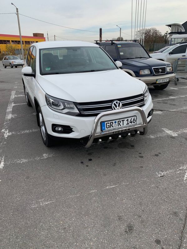 Кенгурятник WT003 (нерж) 51 мм, без надписи для Volkswagen Tiguan 2007-2016 гг