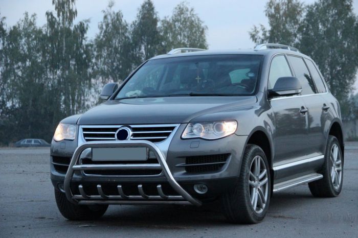 Кенгурятник WT003 Special (нерж) для Volkswagen Touareg 2002-2010 гг