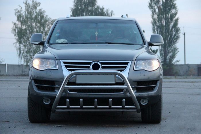 Кенгурятник WT003 Special (нерж) для Volkswagen Touareg 2002-2010 гг