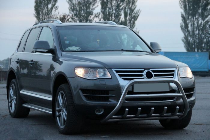 Кенгурятник WT003 Special (нерж) для Volkswagen Touareg 2002-2010 гг