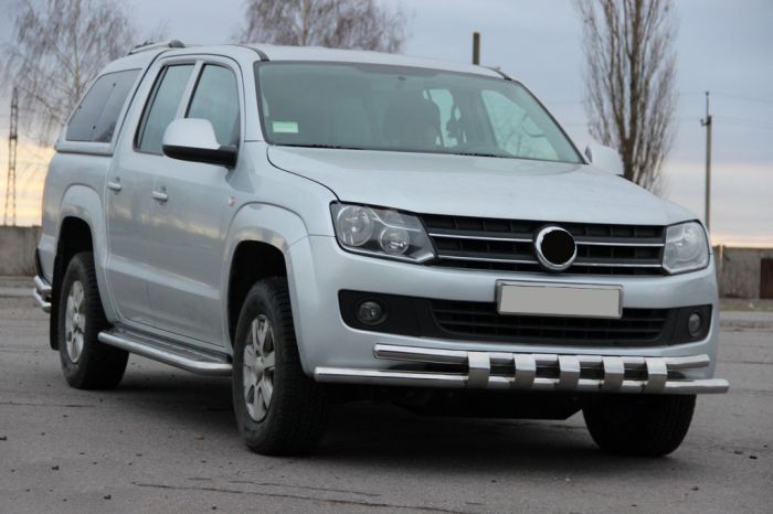 Передняя защита F3-08.7 (нерж) для Volkswagen Amarok 2010-2022 гг