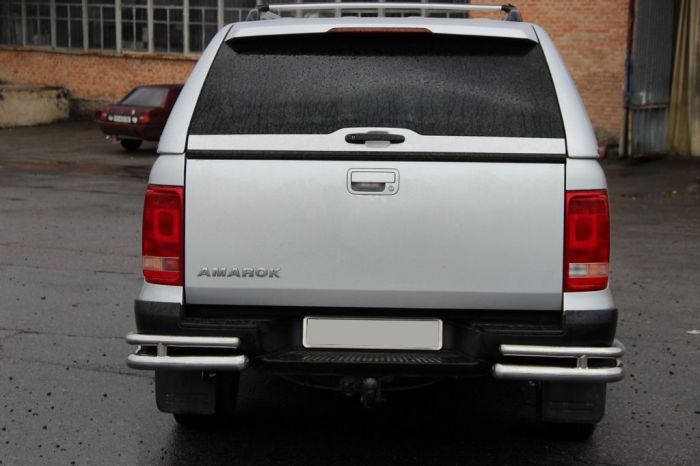 Задние уголки AK003-Double (2 шт, нерж) для Volkswagen Amarok 2010-2022 гг