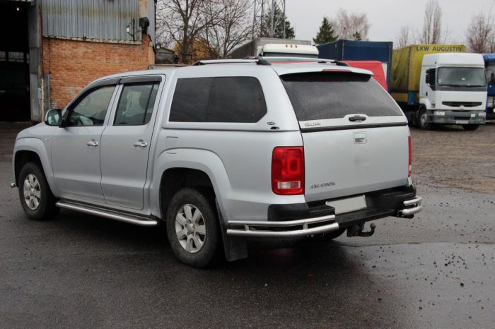 Задние уголки AK003-Double (2 шт, нерж) для Volkswagen Amarok 2010-2022 гг