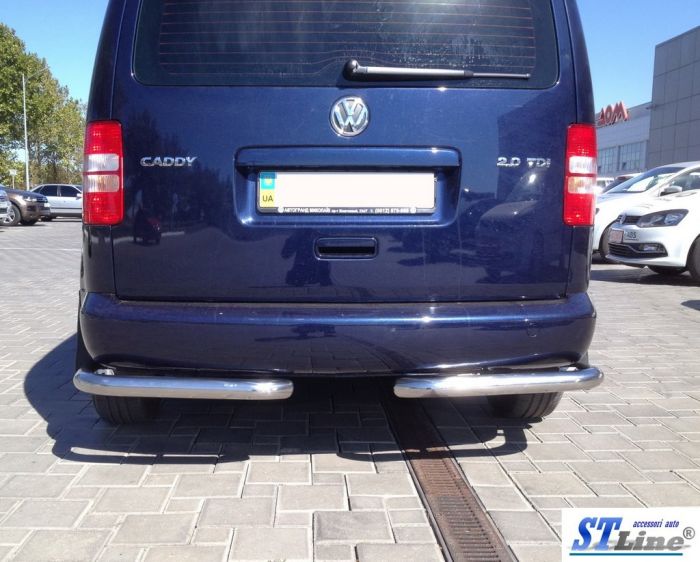 Задние уголки AK003 (2 шт, нерж) для Volkswagen Caddy 2010-2015 гг