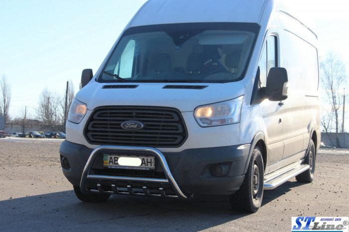 Кенгурятник WT003 (нерж.) для Ford Transit 2014-2024 гг