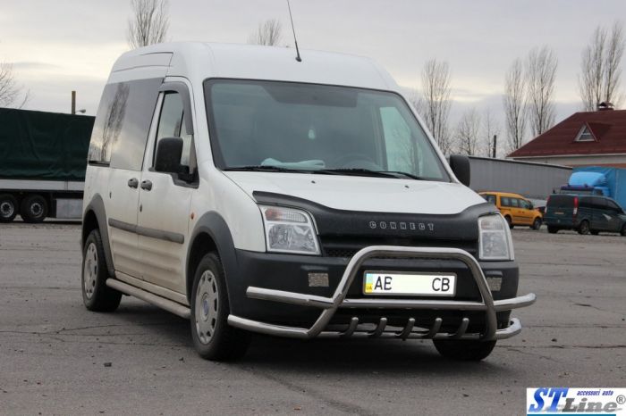 Кенгурятник с двойными усами WT003-Plus-2 (нерж.) для Ford Connect 2010-2013 гг