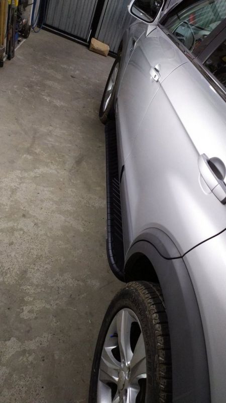 Боковые пороги Bosphorus Grey (2 шт., алюминий) 2006-2015 для Chevrolet Captiva