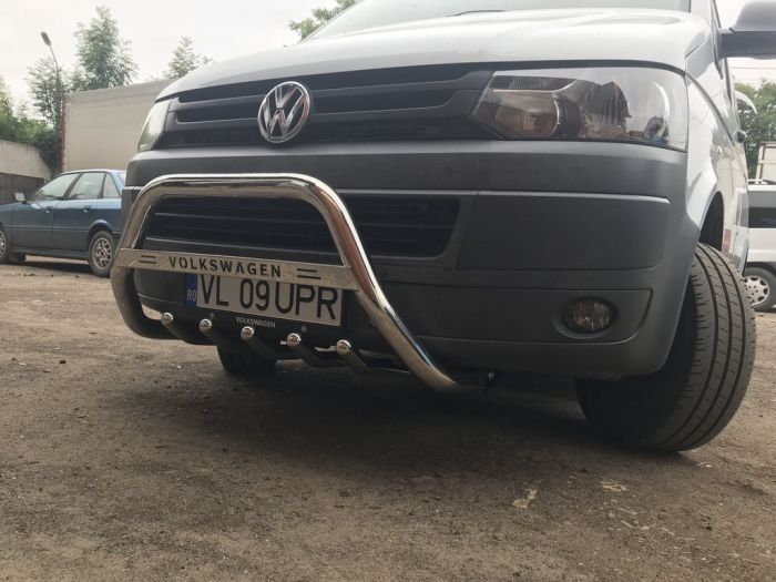 Кенгурятник WT003 (нерж) 60 мм, без надписи для Volkswagen T5 2010-2015 гг