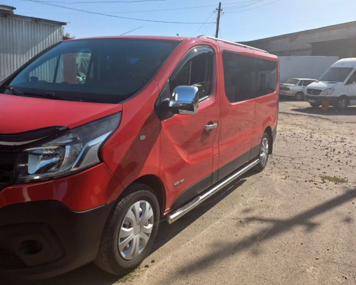 Боковые трубы (2 шт., нерж.) 70 мм, длинная база для Nissan NV300 2016-2024 гг