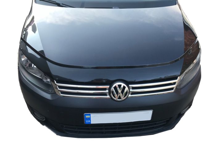 Накладки на решетку (2 шт, нерж) Carmos - Турецкая сталь для Volkswagen Caddy 2010-2015 гг