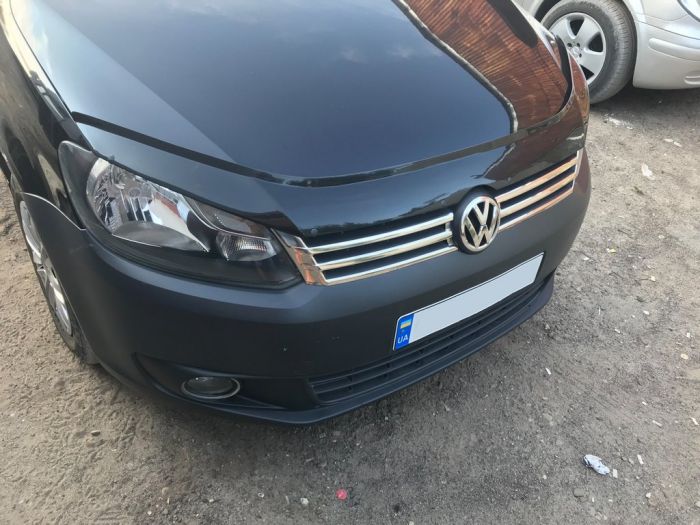 Накладки на решетку (2 шт, нерж) Carmos - Турецкая сталь для Volkswagen Caddy 2010-2015 гг