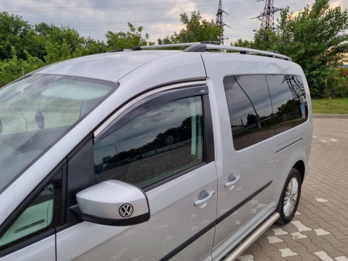 Ветровики с хромом (2 шт, Niken) для Volkswagen Caddy 2010-2015 гг