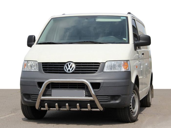 Кенгурятник WT003 (нерж) 50мм, без надписи для Volkswagen T5 Transporter 2003-2010 гг