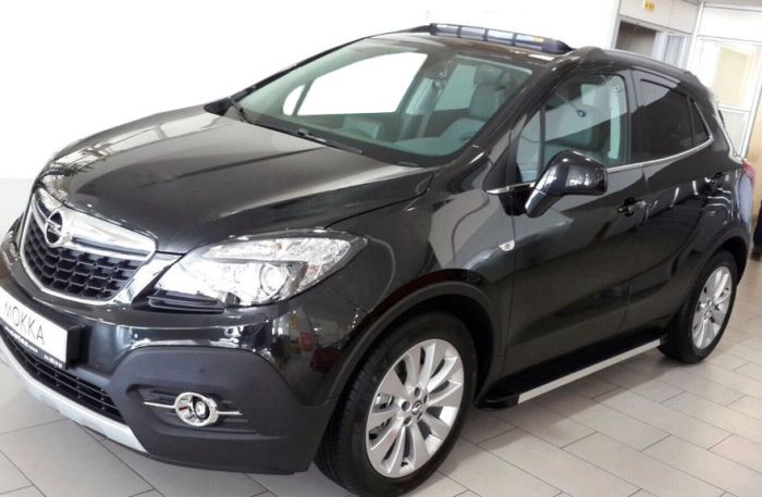 Боковые пороги Maya V1 (2 шт., алюминий) для Opel Mokka 2012-2021 гг