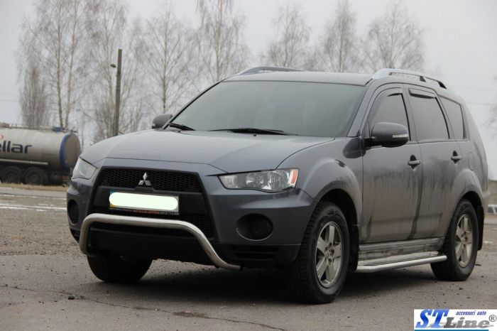 Кенгурятник WT007 (нерж.) для Mitsubishi Outlander 2006-2012 гг