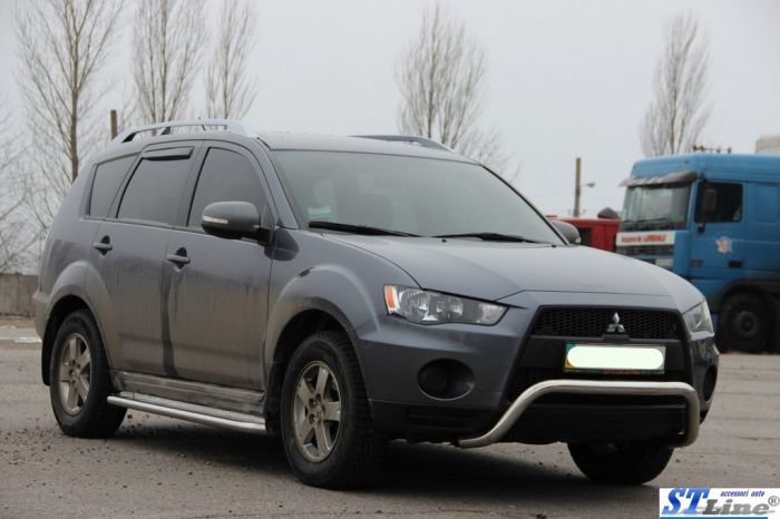 Кенгурятник WT007 (нерж.) для Mitsubishi Outlander 2006-2012 гг