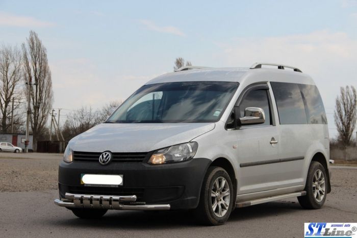 Передний ус Shark ST015 (нерж) для Volkswagen Caddy 2010-2015 гг