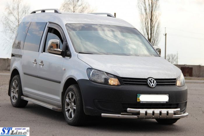 Передний ус Shark ST015 (нерж) для Volkswagen Caddy 2010-2015 гг