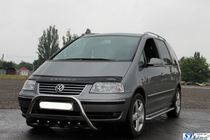 Кенгурятник WT003 (нерж) 51 мм, без надписи для Volkswagen Sharan 2010-2024 гг