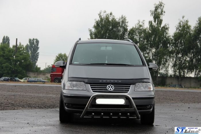 Кенгурятник WT003 (нерж) 60 мм, без надписи для Volkswagen Sharan 2010-2024 гг