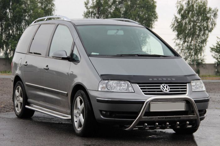 Кенгурятник WT003 (нерж) 60 мм, без надписи для Volkswagen Sharan 2010-2024 гг