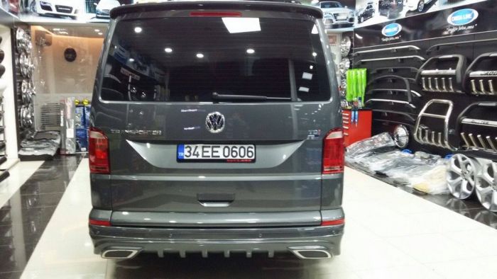 Накладка на задний бампер AMG-style (под покраску) для Volkswagen T6 2015-2024,