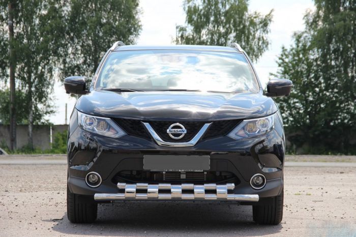 Передняя защита ST015 (нерж) для Nissan Qashqai 2007-2010 гг