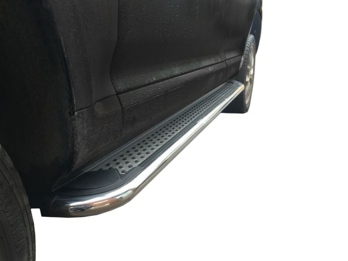 Боковые пороги Maydos v2 (2 шт., алюминий -2024 нерж) для Ford Explorer 2011-2019 гг