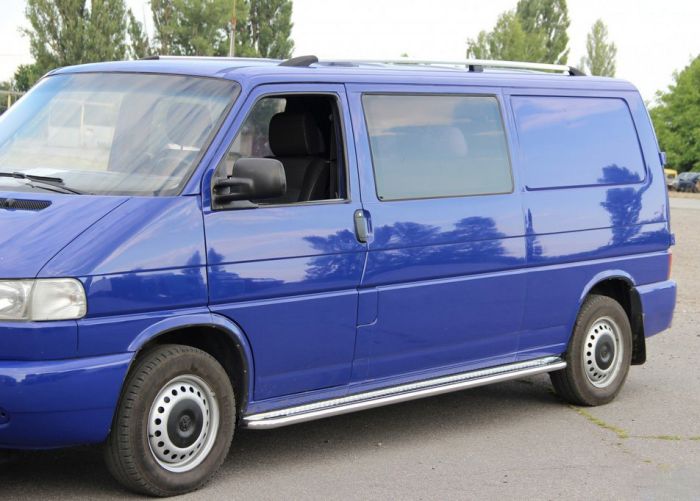 Рейлинги Хром Короткая база, Металлические ножки для Volkswagen T4 Transporter