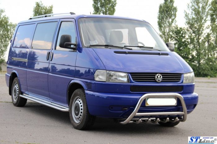 Кенгурятник WT003 (нерж) 60мм, без надписи для Volkswagen T4 Caravelle/Multivan