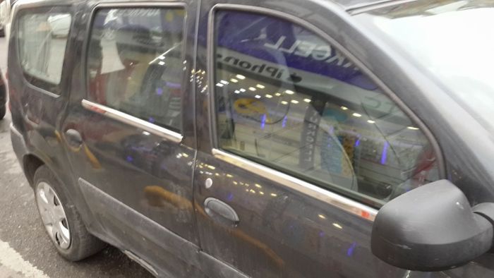 Наружняя окантовка стекол (4 шт, нерж.) OmsaLine - Итальянская нержавейка для Renault Logan MCV 2005-2013 гг