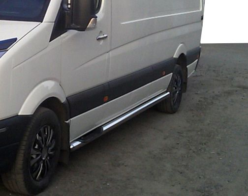 Боковые трубы (2 шт, нерж) d70, короткая база для Volkswagen Crafter 2006-2017 гг