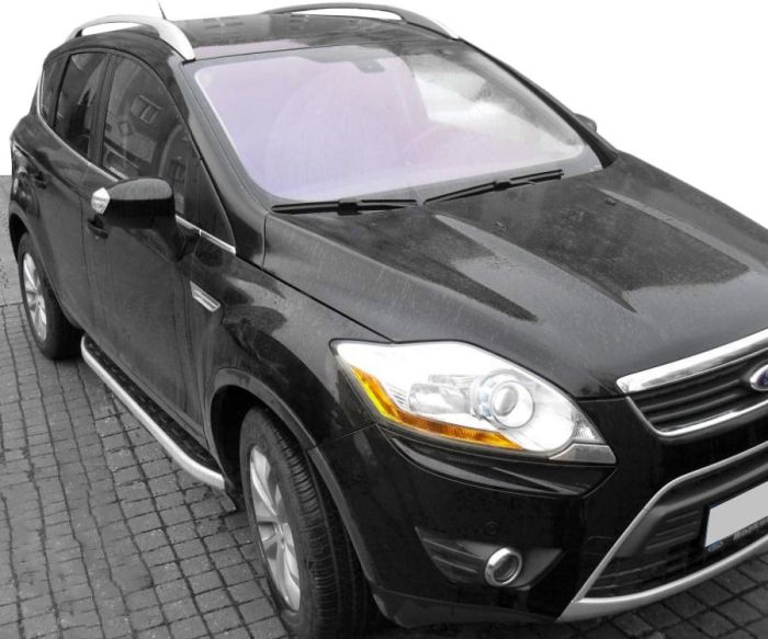 Боковые пороги Fullmond (2 шт, алюм.) для Ford Kuga 2008-2013 гг