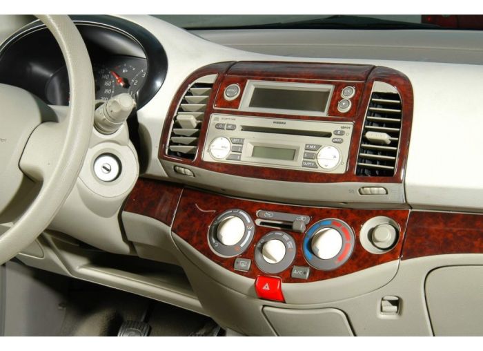 Накладки на панель Алюминий для Nissan Micra K12 2003-2010 гг