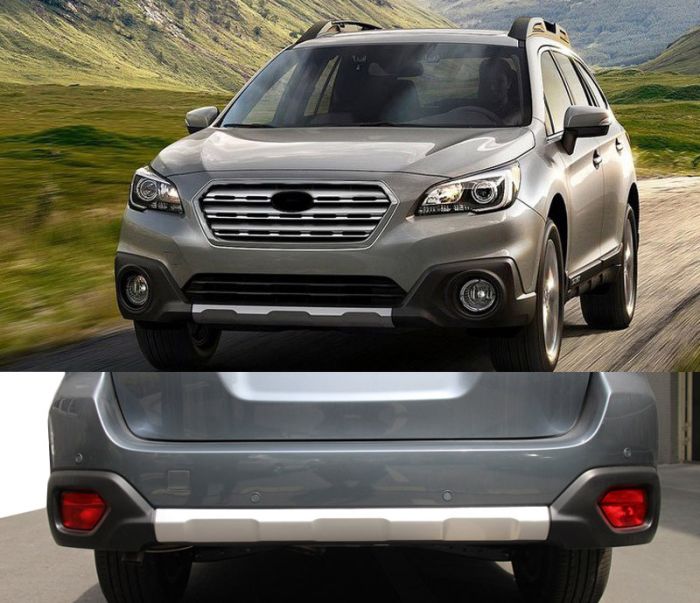 Передняя и задняя накладки V1 (2шт, EU) для Subaru Outback 2014-2019 гг