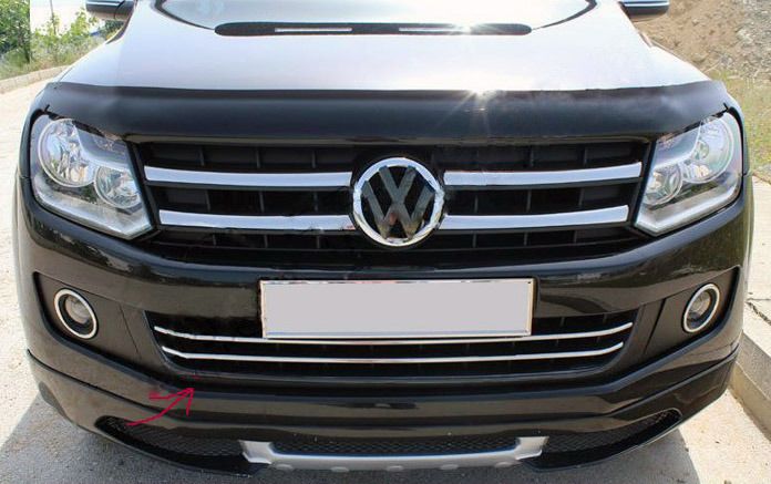 Накладки на передний бампер (2 шт, нерж) для Volkswagen Amarok 2010-2022 гг