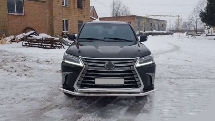 Передняя защита ST014 (2015-2024, нерж) для Lexus LX570 / 450d