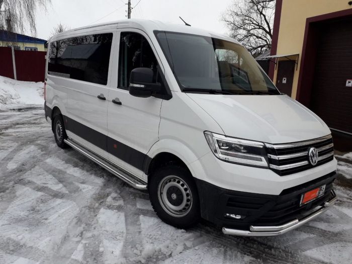 Передняя защита ST085 (нерж) для Volkswagen Crafter 2017-2024 гг