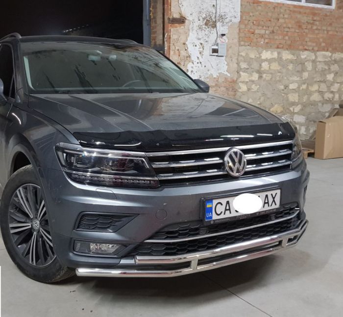 Передняя защита ST016 (нерж) для Volkswagen Tiguan 2016-2024