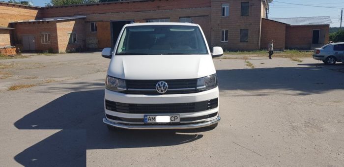 Нижняя одинарная губа ST008 (нерж) 51 мм для Volkswagen T6 2015-2024,