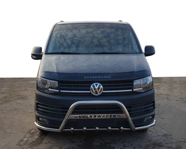 Кенгурятник с усами WT004-ST (нерж) для Volkswagen T6 2015-2024,