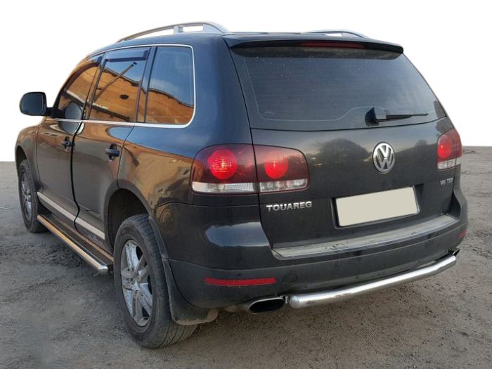 Задняя защита AK002 (2 шт., нерж) для Volkswagen Touareg 2002-2010 гг