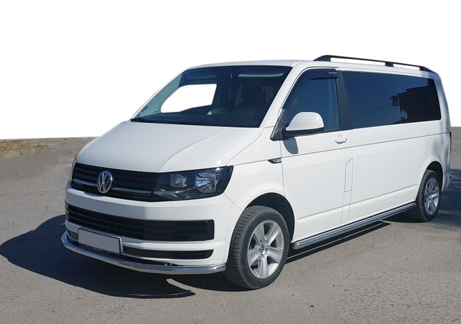 Нижняя одинарная губа ST008 (нерж) 60 мм для Volkswagen T6 2015-2024,