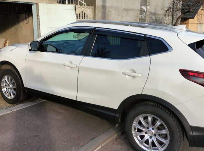 Ветровики с хромом (4 шт, Sunplex Chrome) для Nissan Qashqai 2014-2021 гг