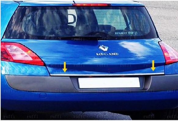 Кромка багажника (нерж.) SD, OmsaLine - Итальянская нержавейка для Renault Megane II 2004-2009 гг